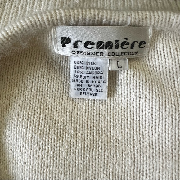 Vintage 1980’s Premier Designer Collection Silk & Angora Sweater Large - Picture 6 of 8